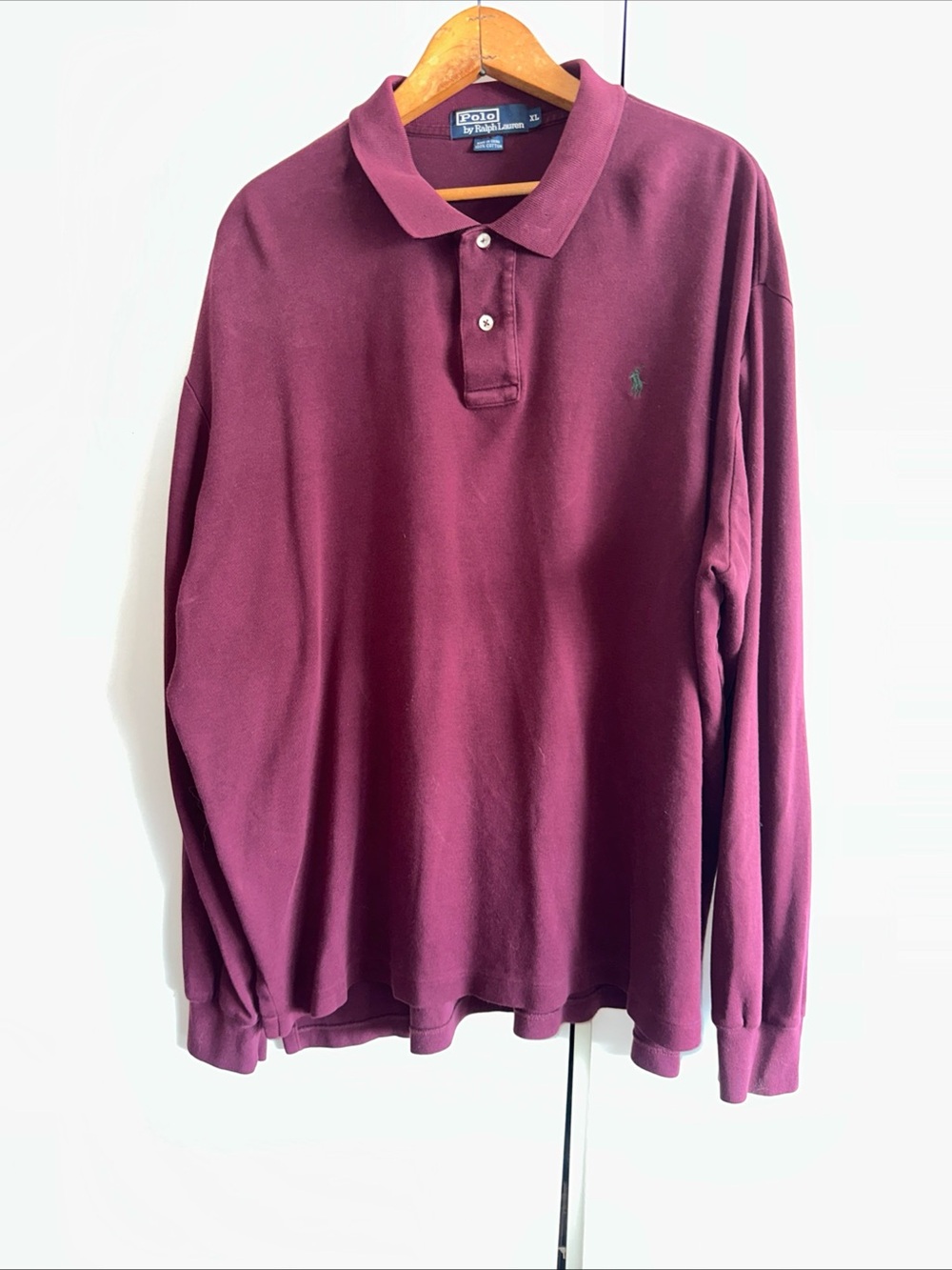Polo by Ralph Lauren Men's Long Sleeve Polo - Burgundy